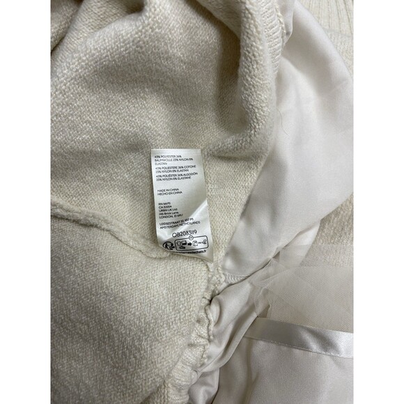 Anthropologie Mini Dress Ivory Long Sleeve Tulle Twofer Preppy Retro Large P NWT - Picture 11 of 12